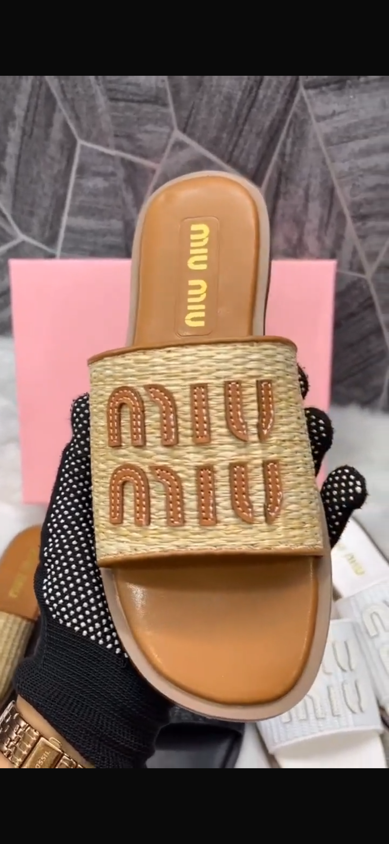 MIU MIU RAFFIA SLIDES