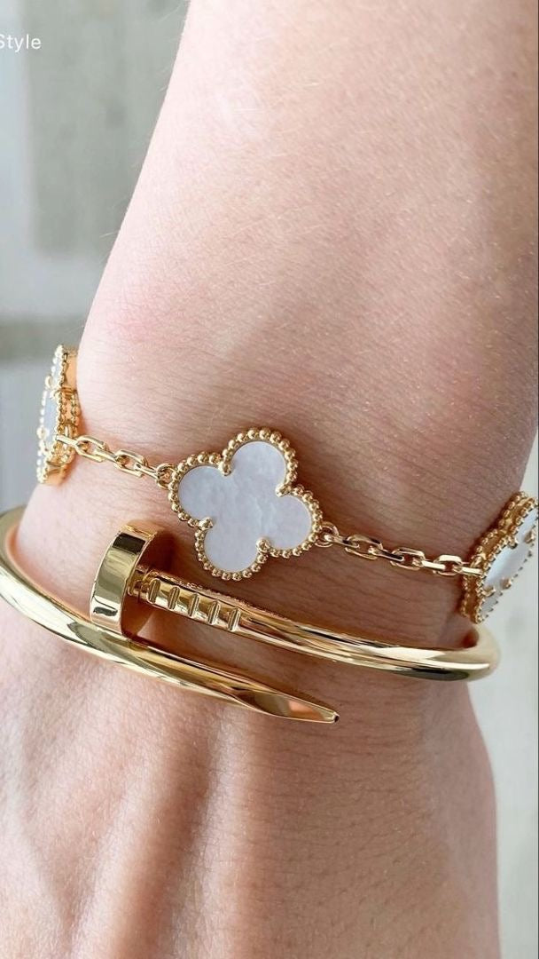 CLOVER + NAIL STACK BRACELETS COMBO - 2 bracelets