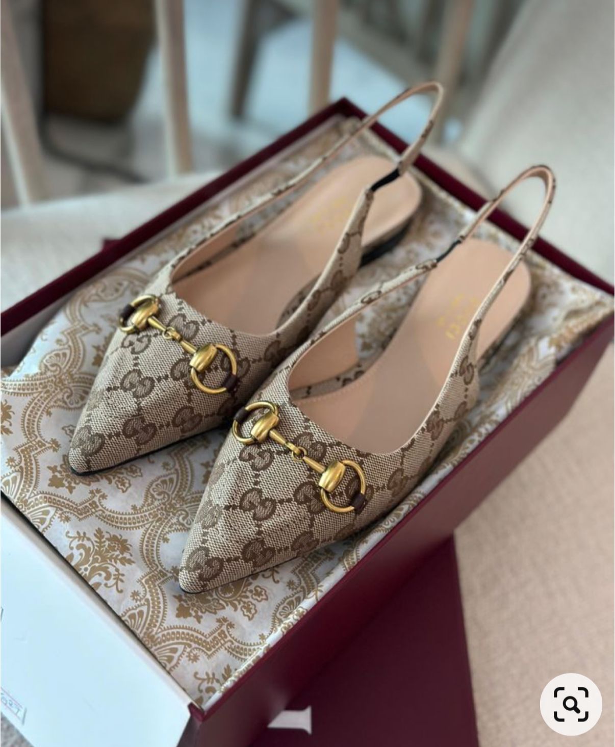 GG Horsebit Slingback Flats