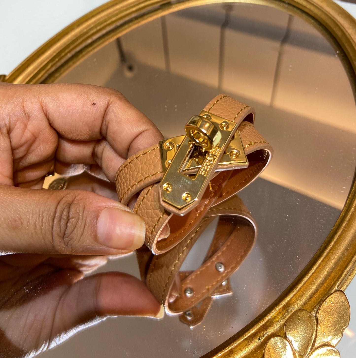H KELLY LEATHER DOUBLE TURN BRACELET