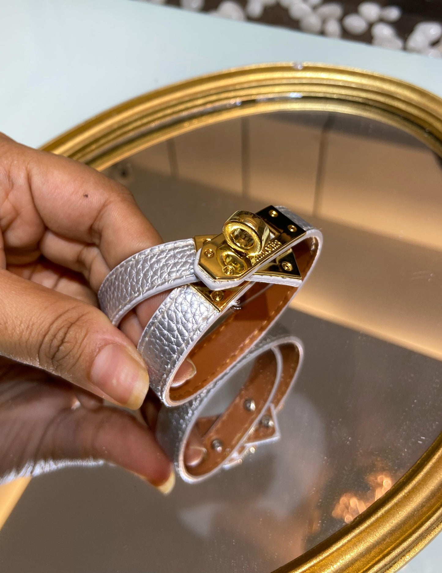 H KELLY LEATHER DOUBLE TURN BRACELET