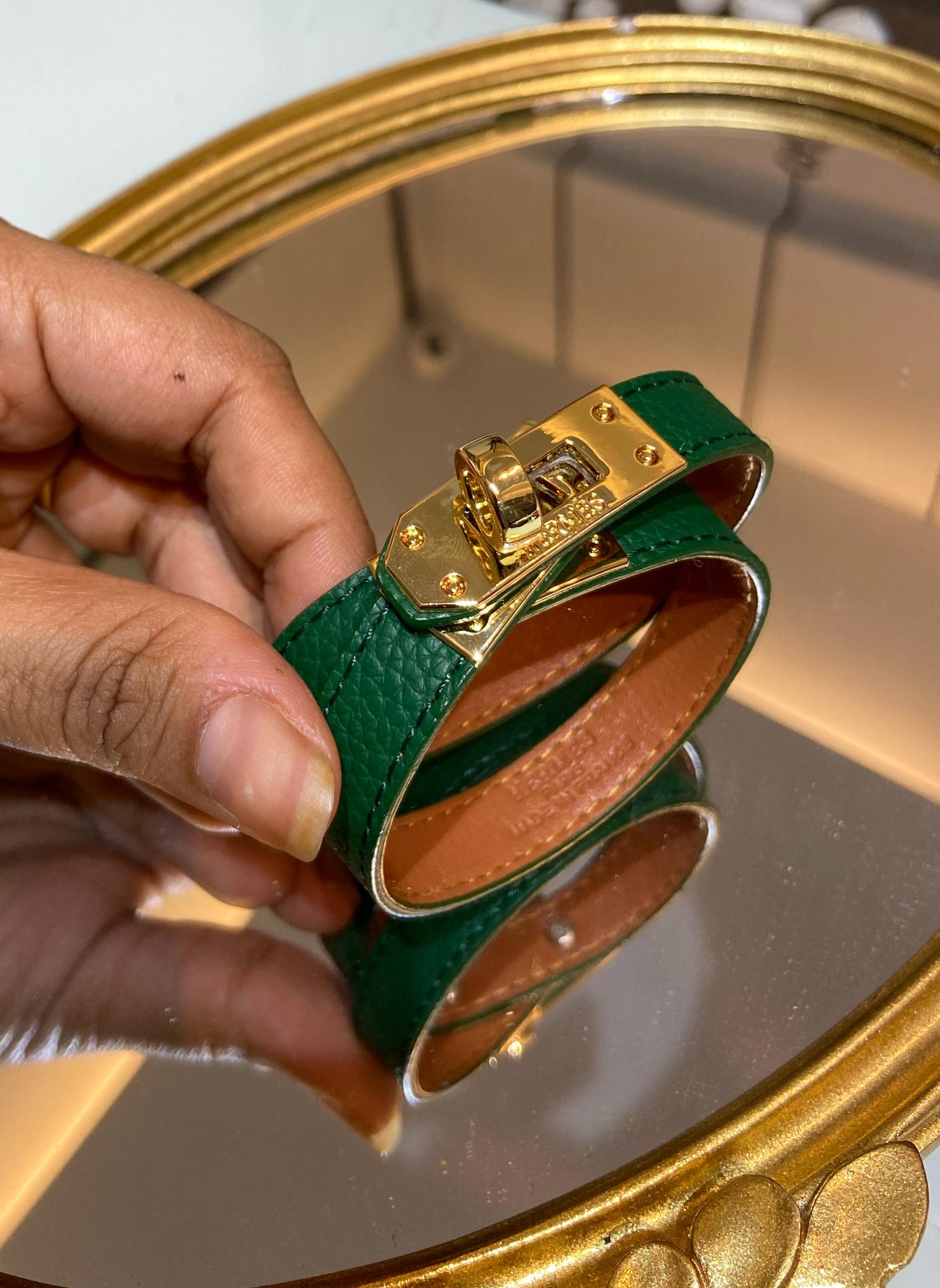 H KELLY LEATHER DOUBLE TURN BRACELET