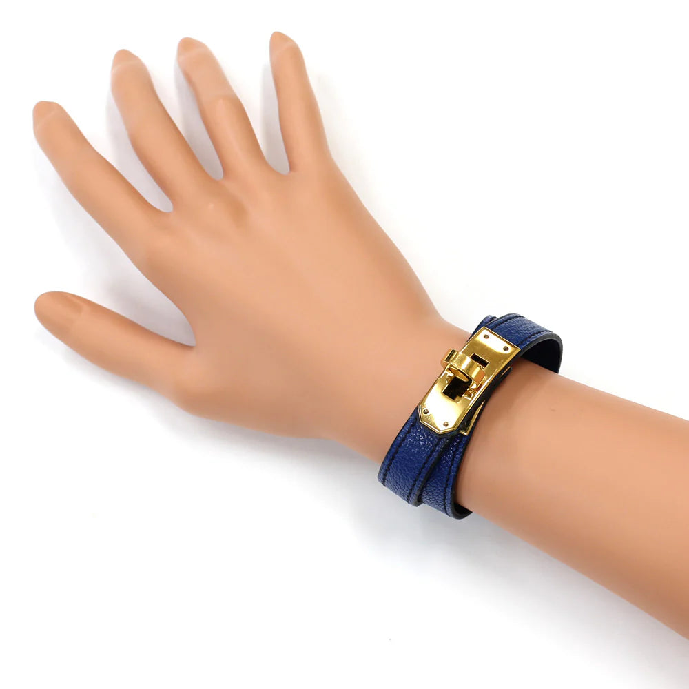 H KELLY LEATHER DOUBLE TURN BRACELET