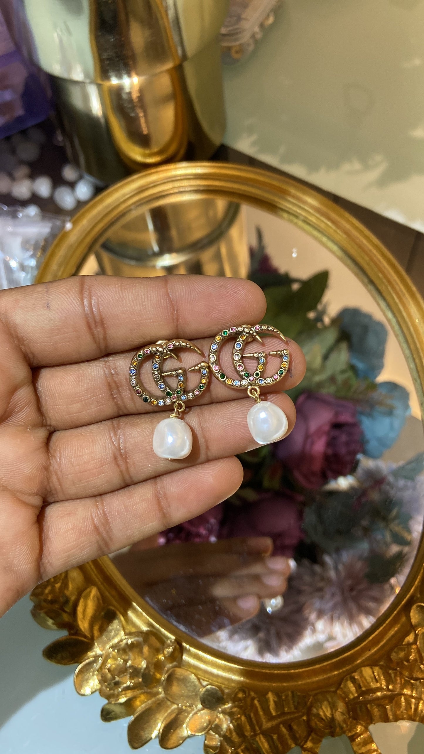 GG PEARL DROP EARRINGS