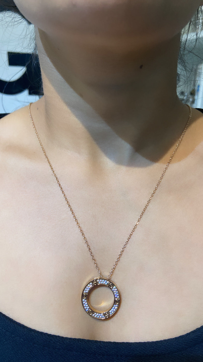 Love Diamanté pendant chain