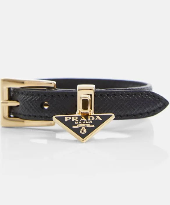 Pra leather monogram bracelet