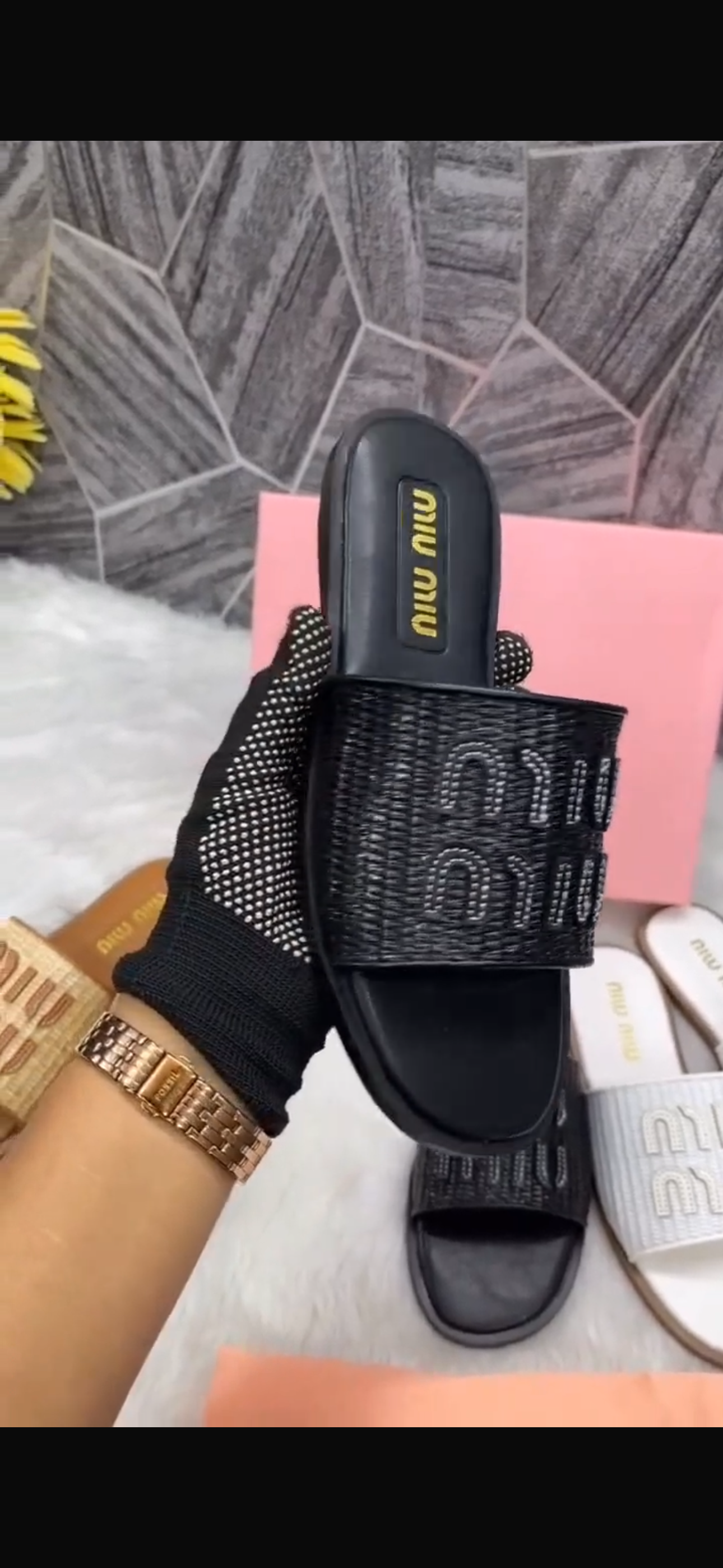 MIU MIU RAFFIA SLIDES