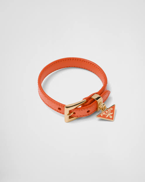 Pra leather monogram bracelet