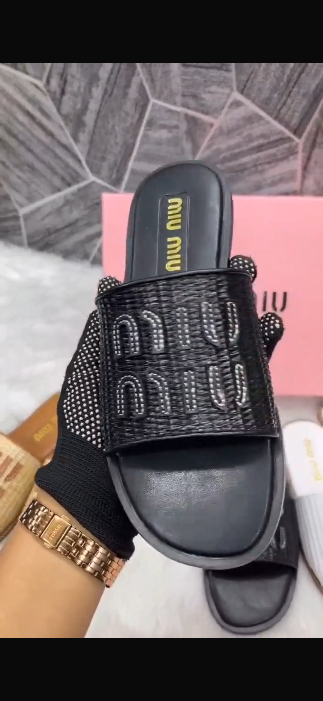MIU MIU RAFFIA SLIDES