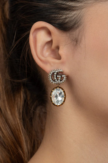 GG CRYSTAL PENDANT + EARRING