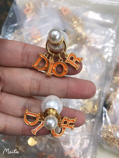 DIO ORANGE HANGING EARRING