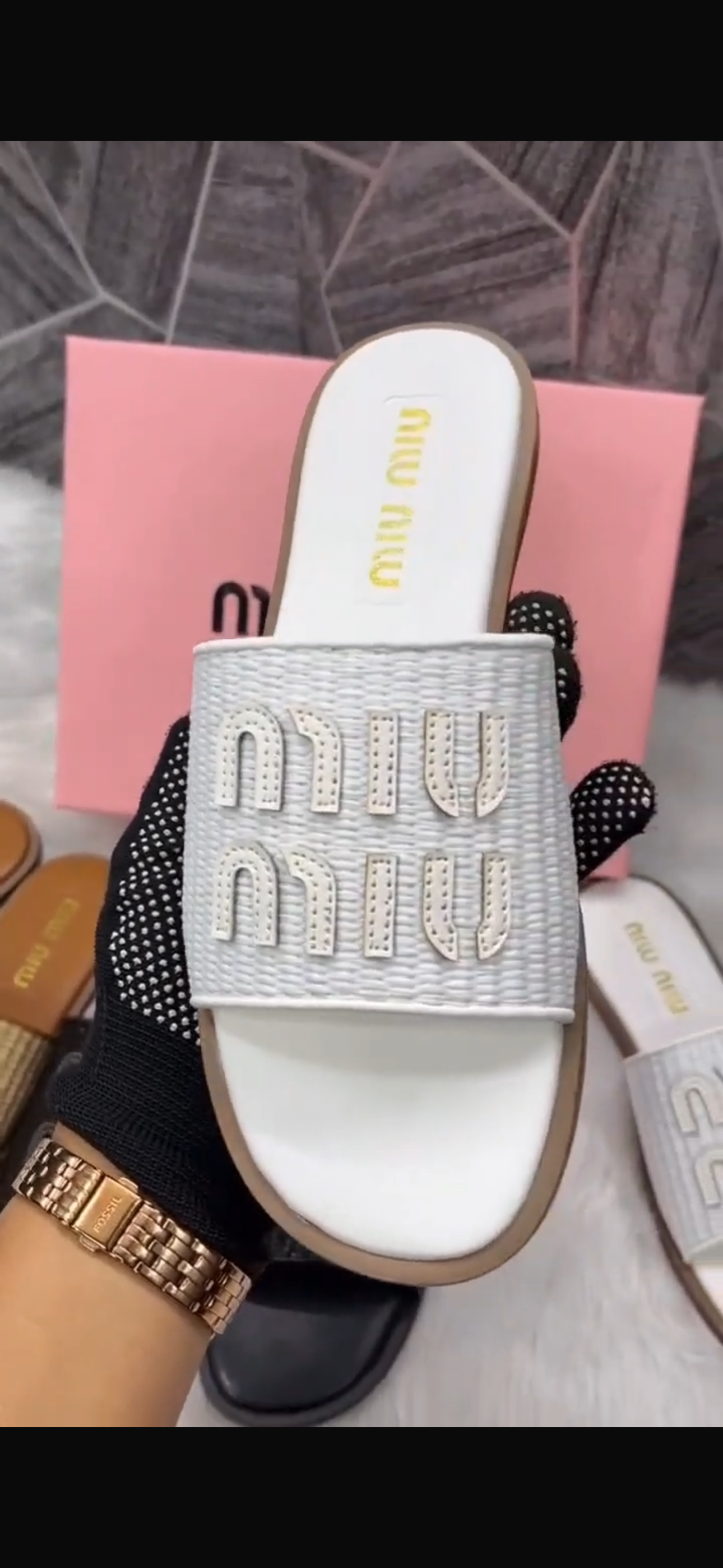 MIU MIU RAFFIA SLIDES