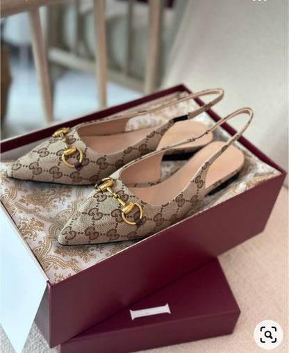 GG Horsebit Slingback Flats