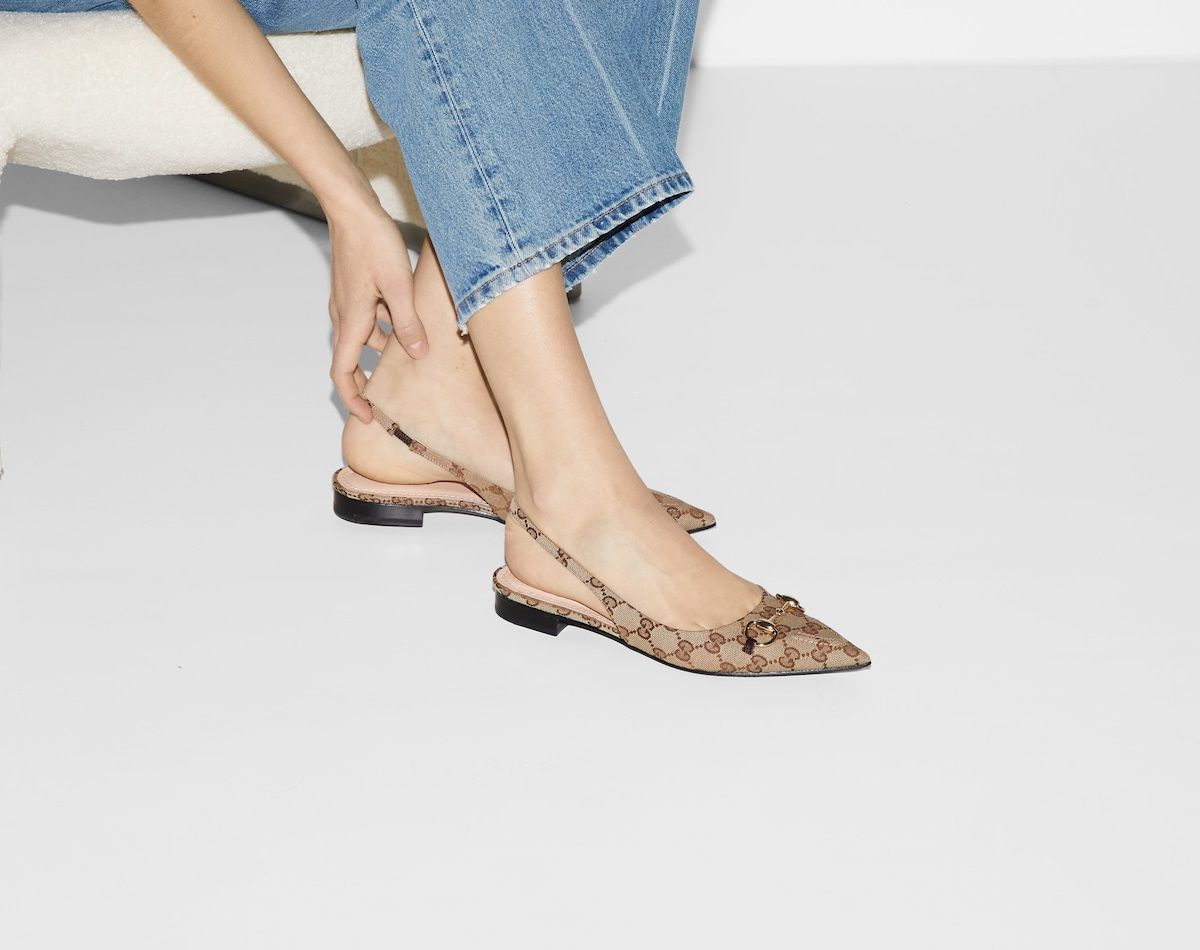 GG Horsebit Slingback Flats