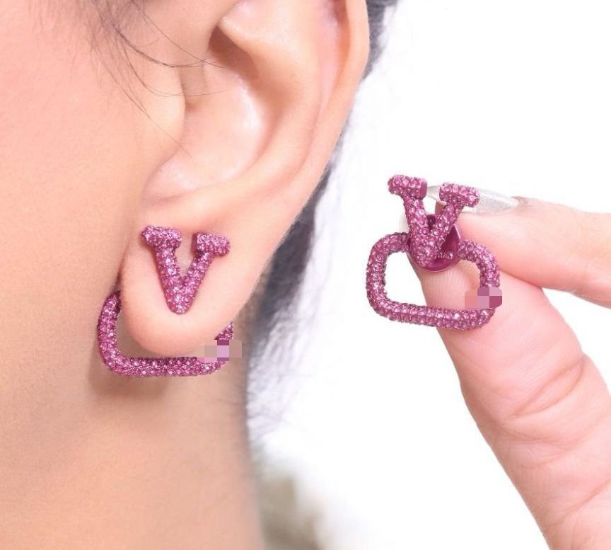 Val SIGNATURE PURPLE EMBELLISHED earrings