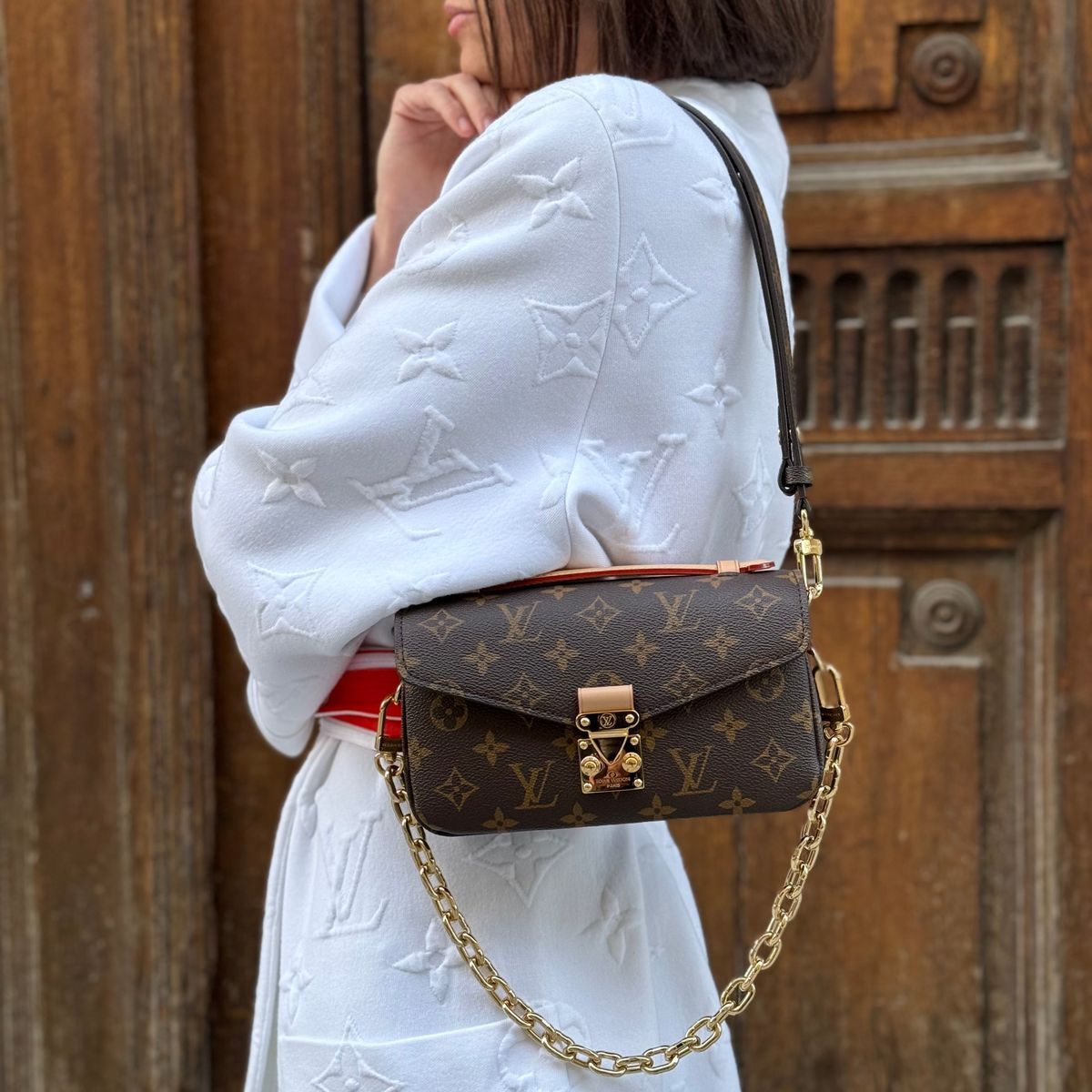 LV Pochette Metis East West Monogram Empreinte Top Handle Shoulder Bag