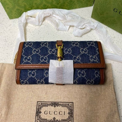 Gucci Jackie 1961 denim wallet cum sling