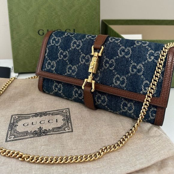 Gucci Jackie 1961 denim wallet cum sling