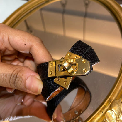 H KELLY LEATHER DOUBLE TURN BRACELET