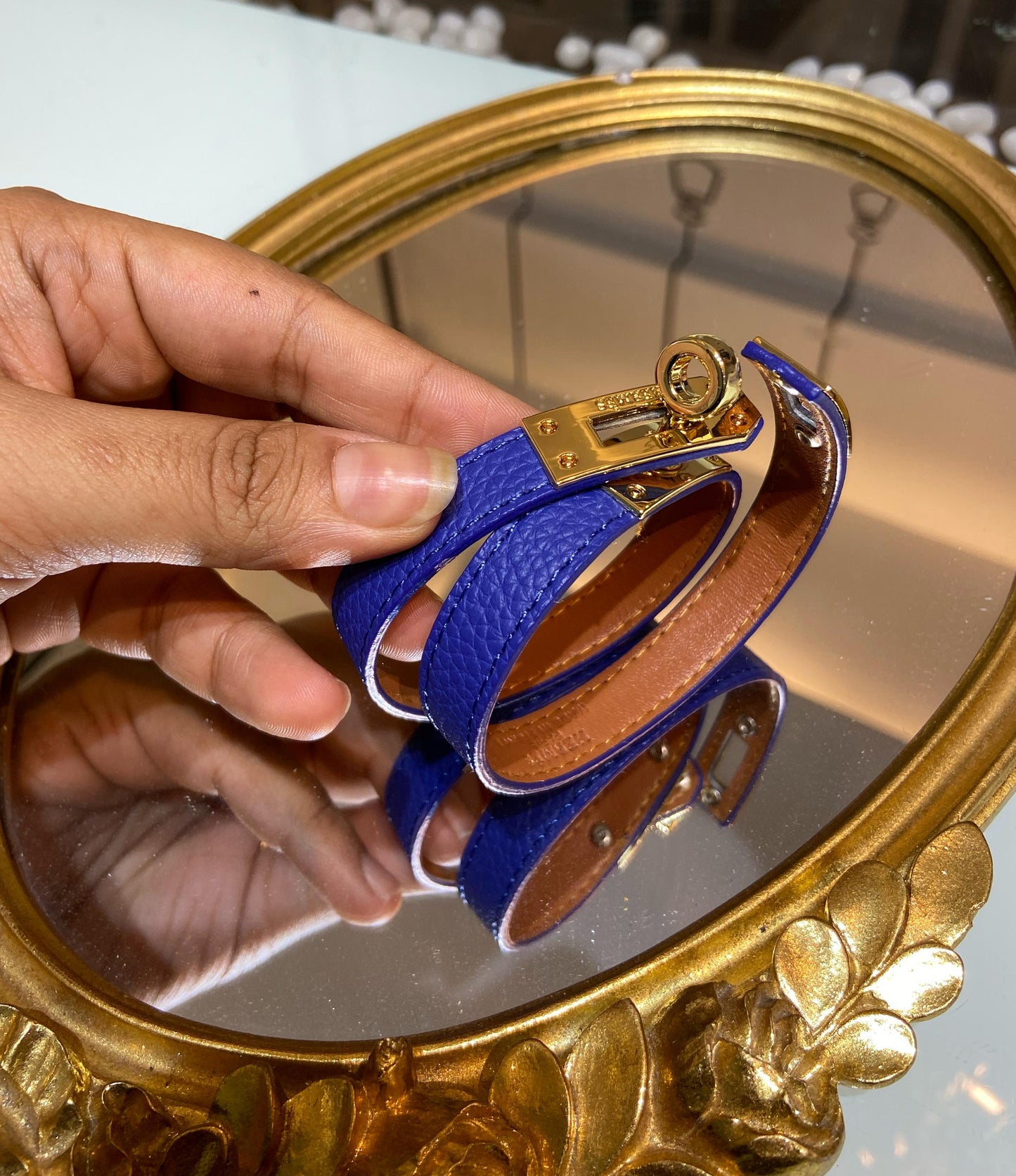 H KELLY LEATHER DOUBLE TURN BRACELET