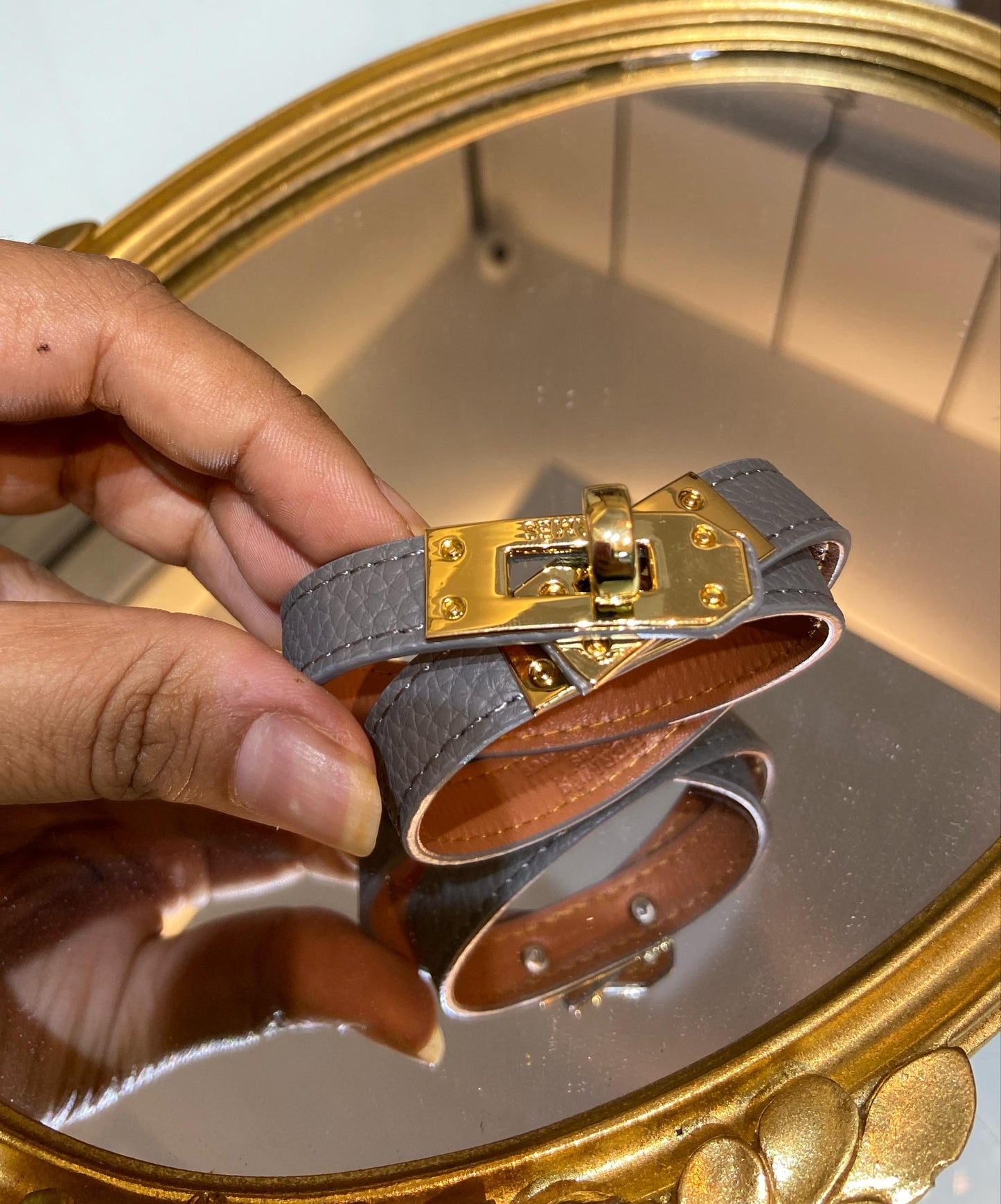 H KELLY LEATHER DOUBLE TURN BRACELET
