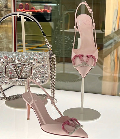 VAL LOGO STUDDED HEEL