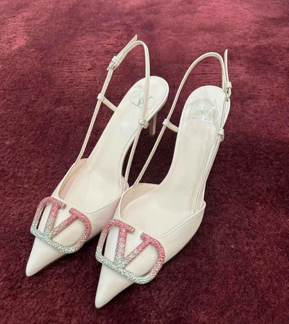 VAL LOGO STUDDED HEEL
