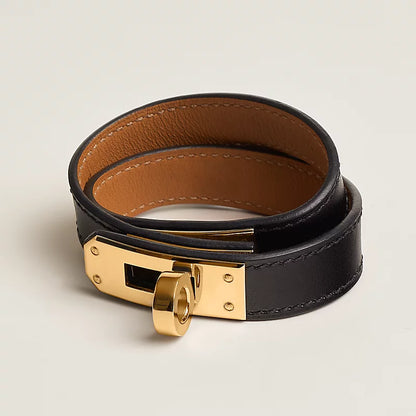 H KELLY LEATHER DOUBLE TURN BRACELET