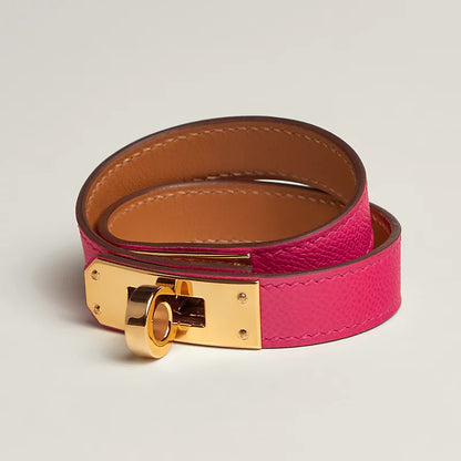 H KELLY LEATHER DOUBLE TURN BRACELET