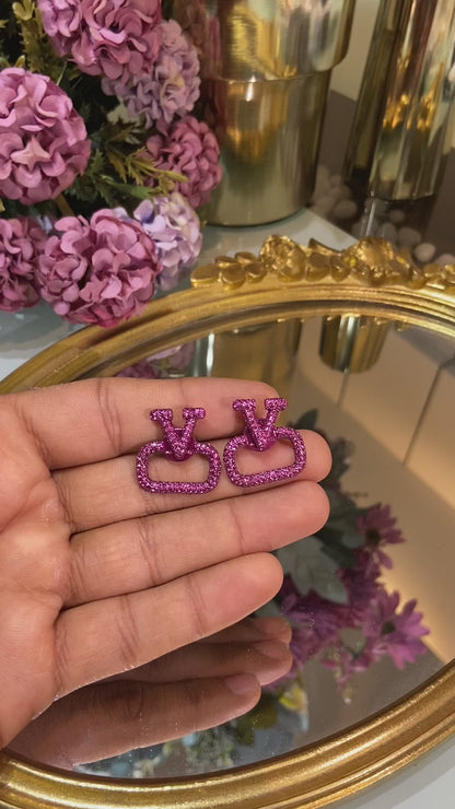 Val SIGNATURE PURPLE EMBELLISHED earrings