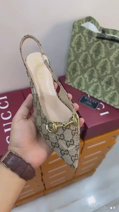 GG Horsebit Slingback Flats