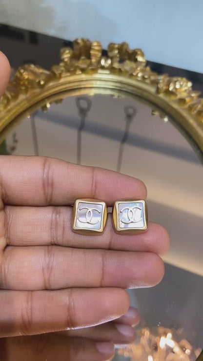 CC GOLD MOP STUDS