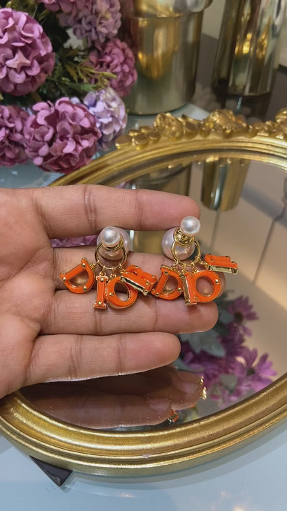 DIO ORANGE HANGING EARRING