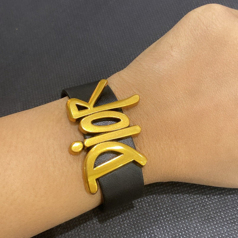 Dio leather monogram bracelet