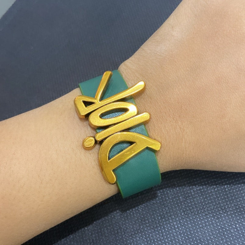 Dio leather monogram bracelet