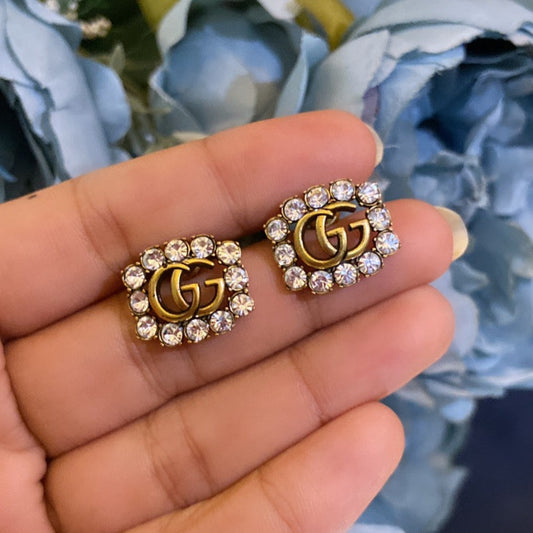 GG MINI CRYSTAL EARRINGS