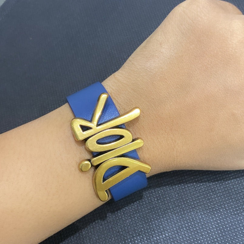 Dio leather monogram bracelet