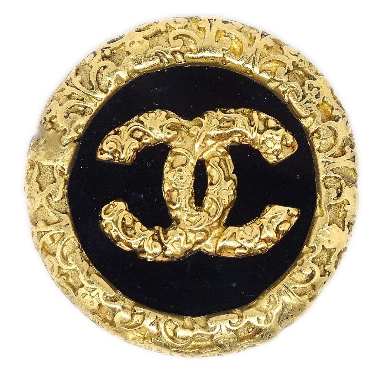 CC BLACK GOLD VINTAGE BROOCH