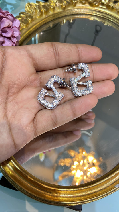 Val SILVER & GOLD STUDDED mini HOOPS