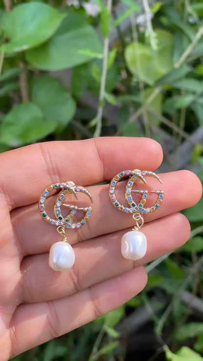 GG PEARL DROP EARRINGS