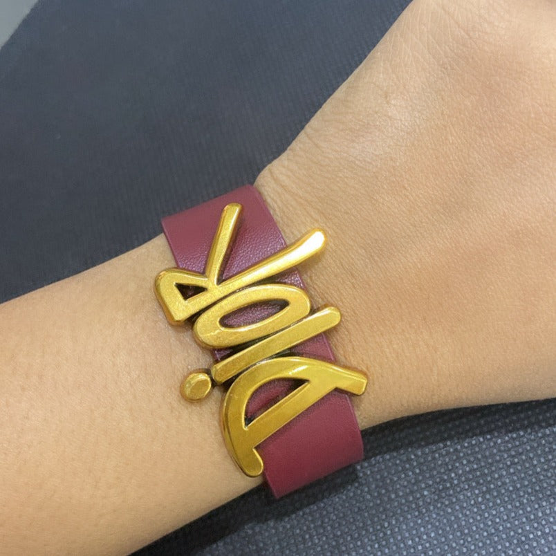 Dio leather monogram bracelet