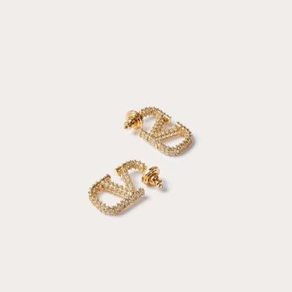 MINI VAL GOLD ENCRUSTED HOOPS