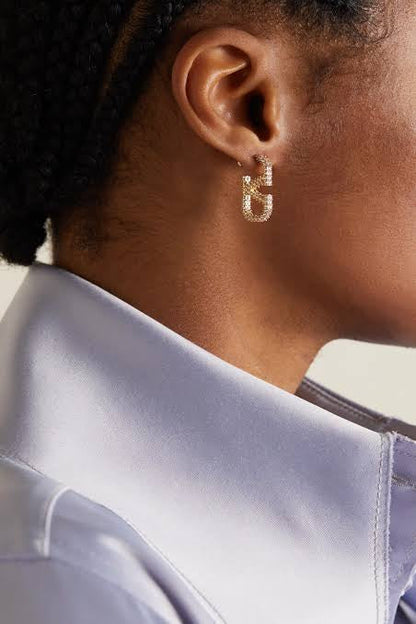 MINI VAL GOLD ENCRUSTED HOOPS