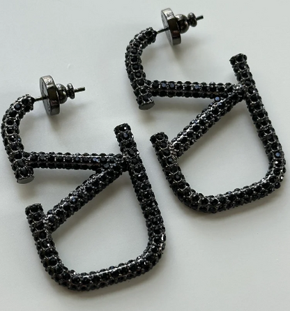 VAL PINK/ PURPLE DIAMOND hoops