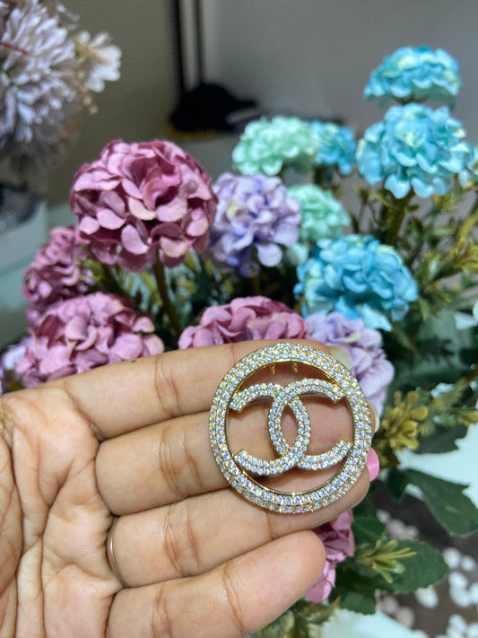 CC ENCRUSTED BROOCH