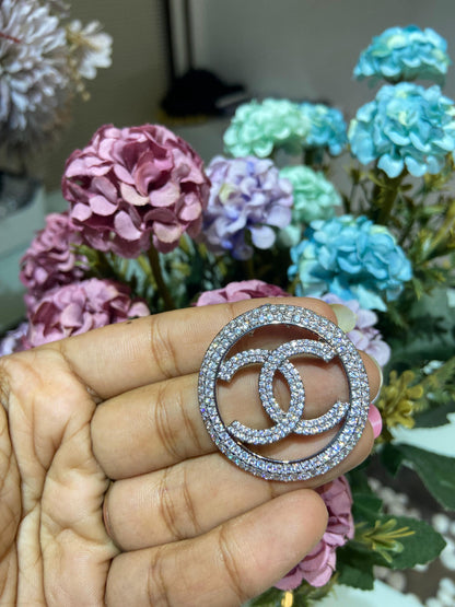 CC ENCRUSTED BROOCH