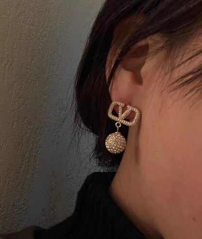 Val diamond ball drop earring