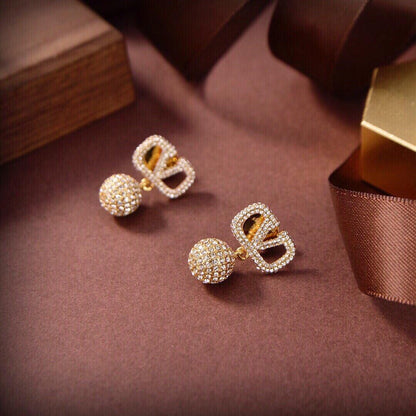Val diamond ball drop earring