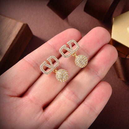 Val diamond ball drop earring